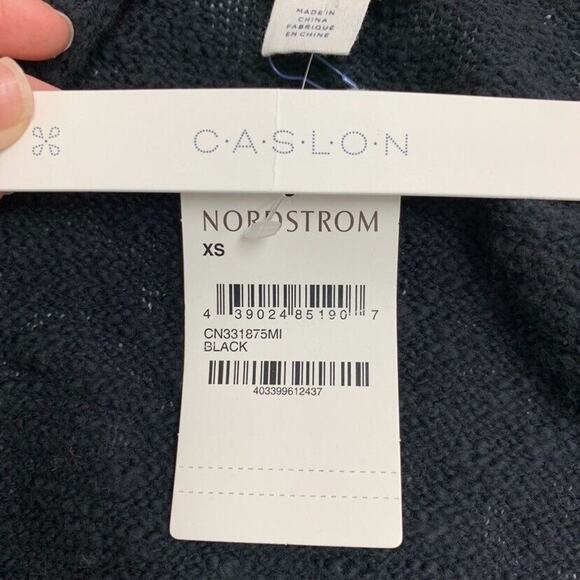 Caslon Cardigan Womens XS Extra Small Black Knit Sleeveless Longline Open Front - Picture 10 of 15